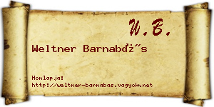 Weltner Barnabás névjegykártya